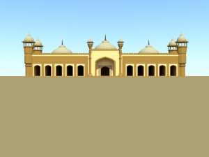 badshahi masjid exterior model Model 3D