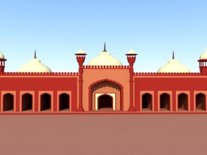 badshahi masjid exterior model Model 3D
