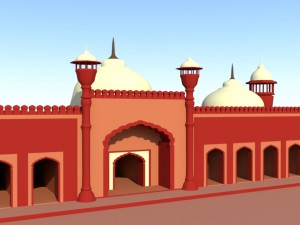 badshahi masjid exterior model Model 3D