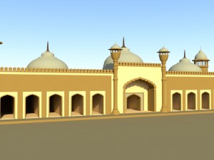 badshahi masjid exterior model Model 3D