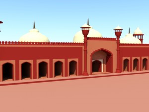 badshahi masjid exterior model Model 3D