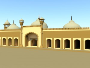 badshahi masjid exterior model Model 3D