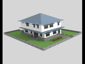 double story house in sketchup 3D Model