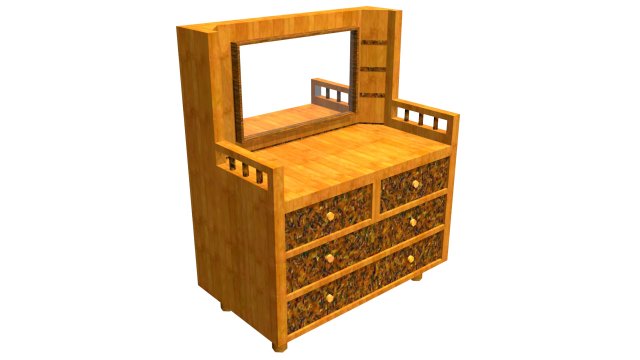 3d dresser with wood texture Model 3D .c4d .max .obj .3ds .fbx .stl .blend 