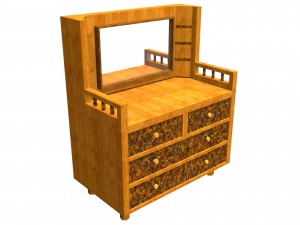 3d dresser with wood texture 3D Model