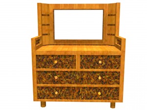 3d dresser with wood texture Model 3D