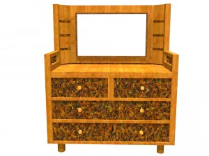 3d dresser with wood texture 3D Model