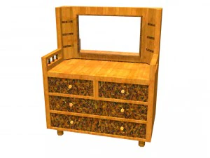 3d dresser with wood texture 3D Model
