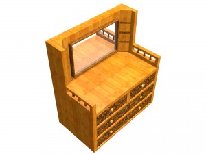 3d dresser with wood texture Model 3D