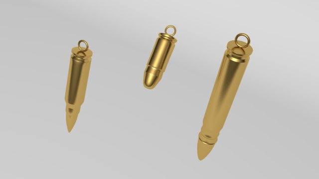 bullets keychains printable 3D Print Model .c4d .max .obj .3ds .fbx .lwo .lw .lws