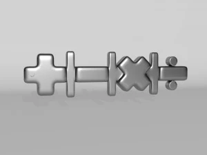 3d maths keychain 3D Print Model