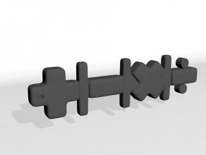 3d maths keychain 3D Print Model