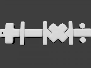 3d maths keychain 3D Print Model