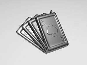 spades cards keychain Model Cetak 3D