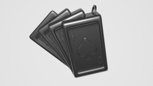 spades cards keychain Model Cetak 3D .c4d .max .obj .3ds .fbx .stl .blend 