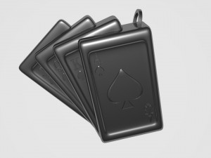 spades cards keychain 3D Print Model