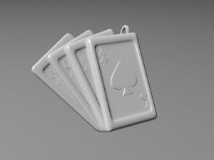 spades cards keychain Model Cetak 3D