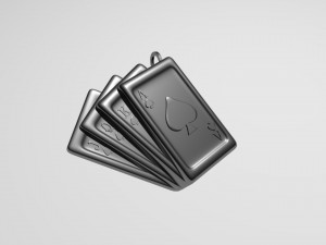 spades cards keychain Model Cetak 3D