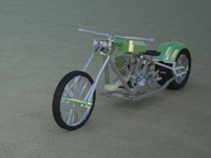 custom chopper Modello 3D