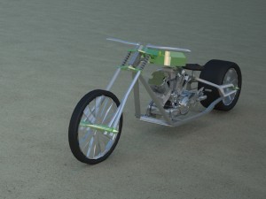 custom chopper Modello 3D