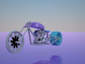 custom chopper Modello 3D