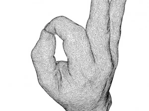 m&atilde;o ok Modelo 3D