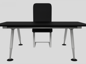 desk and chair set Model 3D