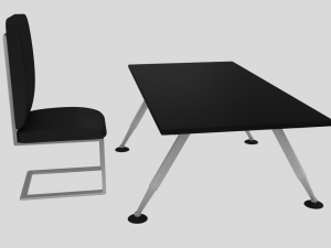 desk and chair set Model 3D