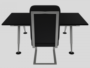 desk and chair set Model 3D