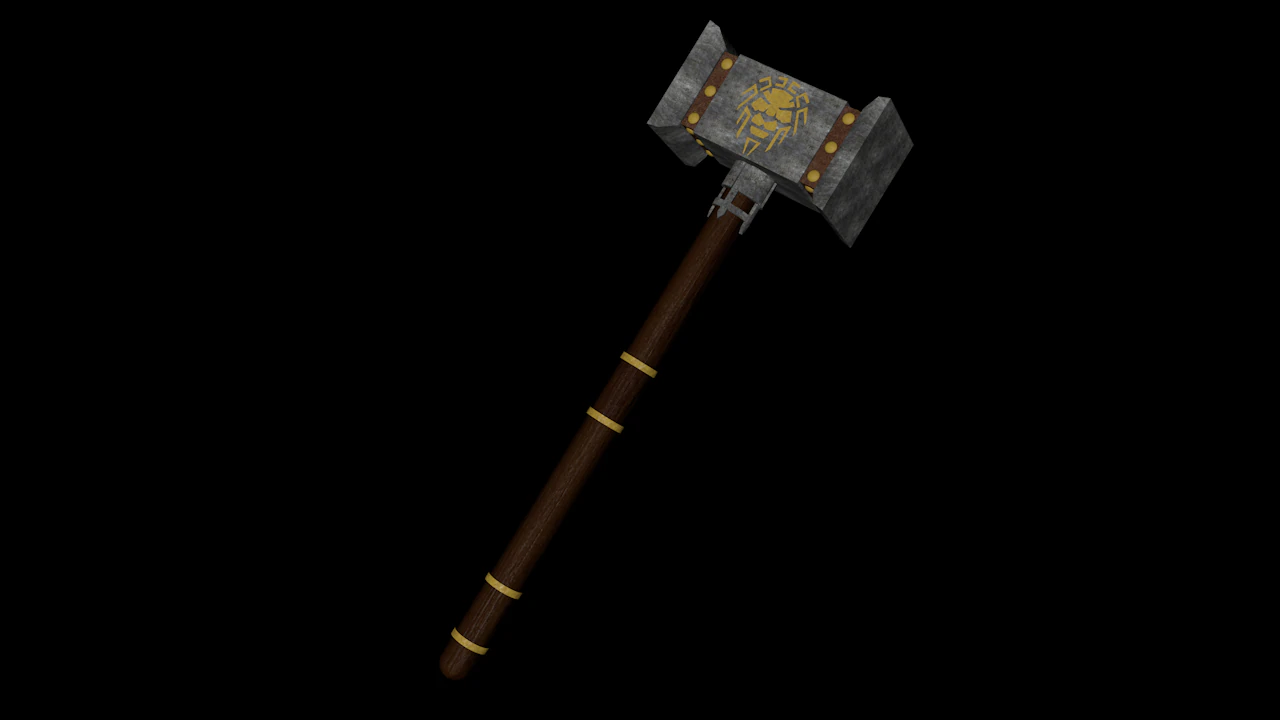 wow hammer of the paladin 3D Model .c4d .max .obj .3ds .fbx .stl .blend