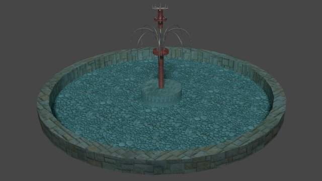 small fountain 3D 모델 .c4d .max .obj .3ds .fbx .stl .blend