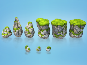 low poly stones and rocks 3D Model