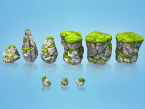 pietre e rocce low poly Modello 3D