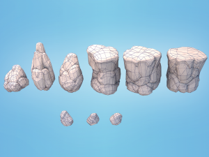 low poly stones and rocks 3D 模型