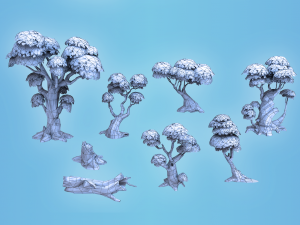 low poly forest trees Model 3D