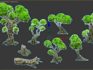 low poly forest trees Model 3D