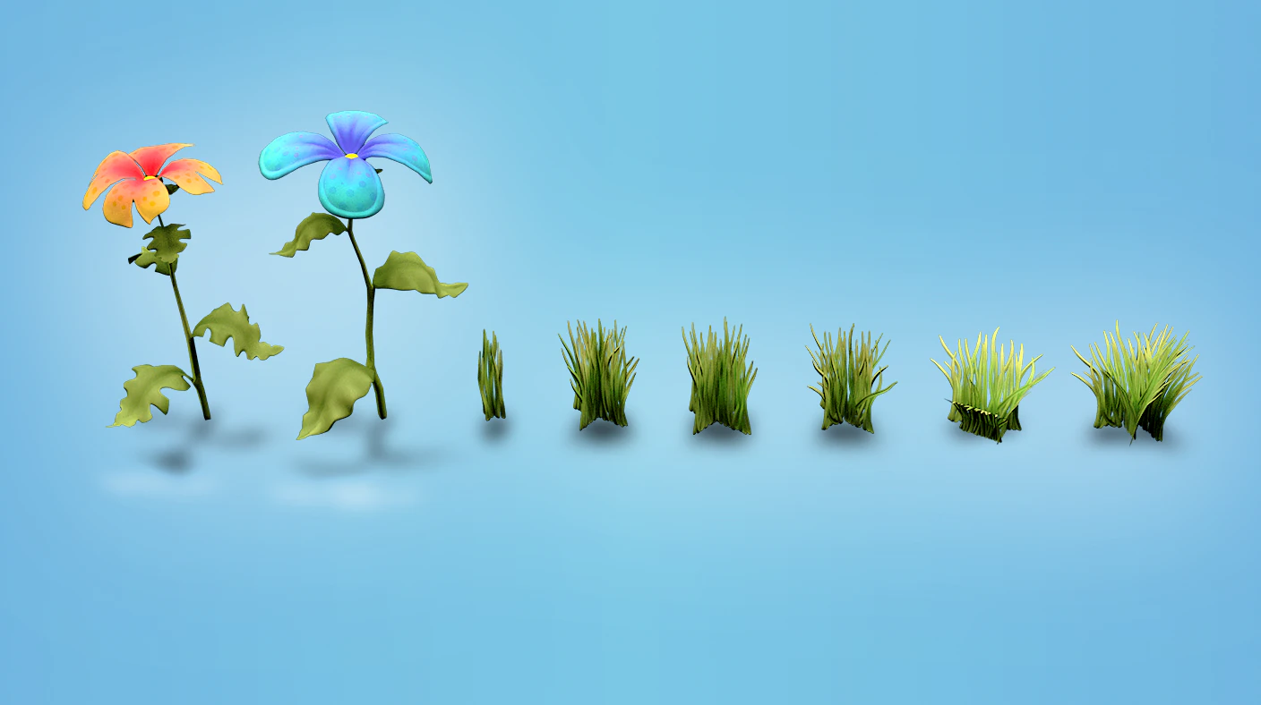 low poly models of flowers and herbs 3D Model .c4d .max .obj .3ds .fbx .stl .blend 