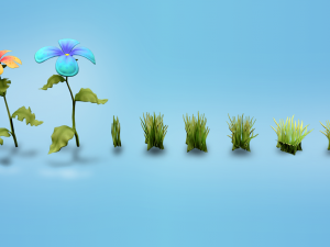 low poly models of flowers and herbs 3D Model