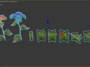 low poly models of flowers and herbs 3D Model