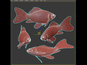Fish Cyprinus Carpio Low-poly 3D Model