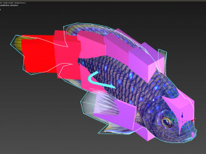 Fish Microspathodon Chrysurus Low-poly Model 3D