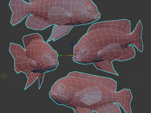 Fish Microspathodon Chrysurus Low-poly Model 3D