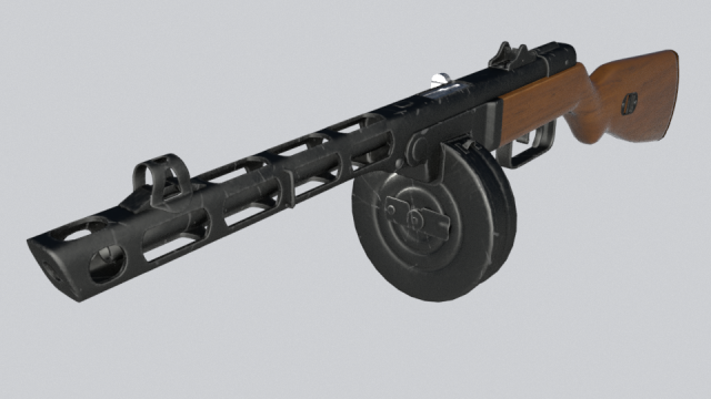 ppsh 41 3D 模型 .c4d .max .obj .3ds .fbx .stl .blend 