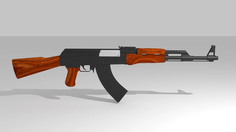 AK-47 3D Model .c4d .max .obj .3ds .fbx .stl .blend 