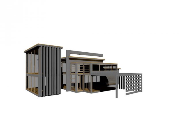 modern house 02 3D Model .c4d .max .obj .3ds .fbx .stl .blend 