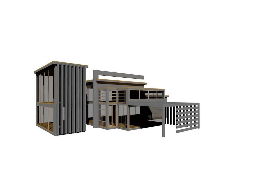 modern house 02 3D Model .c4d .max .obj .3ds .fbx .stl .blend 