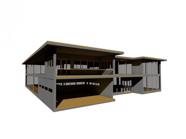 modern house 09 3D Model .c4d .max .obj .3ds .fbx .stl .blend 