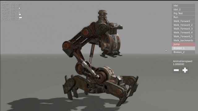 mech neck walker - blender game engine and unity 3d Model 3D .c4d .max .obj .3ds .fbx .stl .blend 