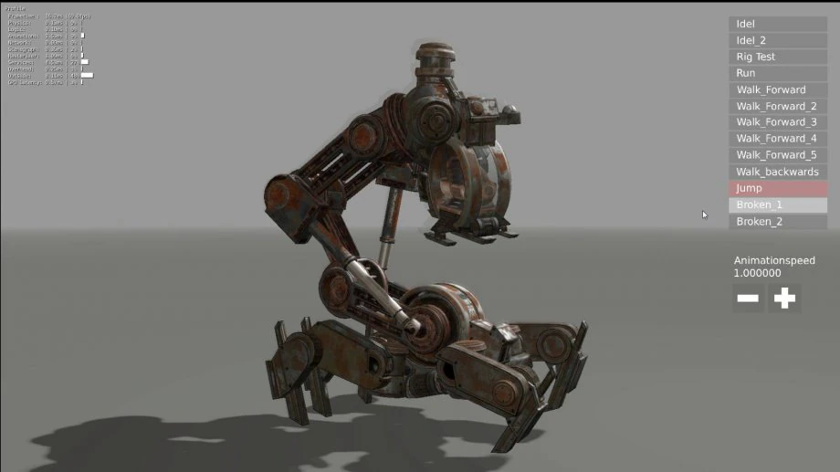 mech neck walker - blender game engine and unity 3d 3D Model .c4d .max .obj .3ds .fbx .stl .blend 