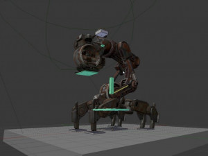 mech neck walker - blender game engine and unity 3d Model 3D